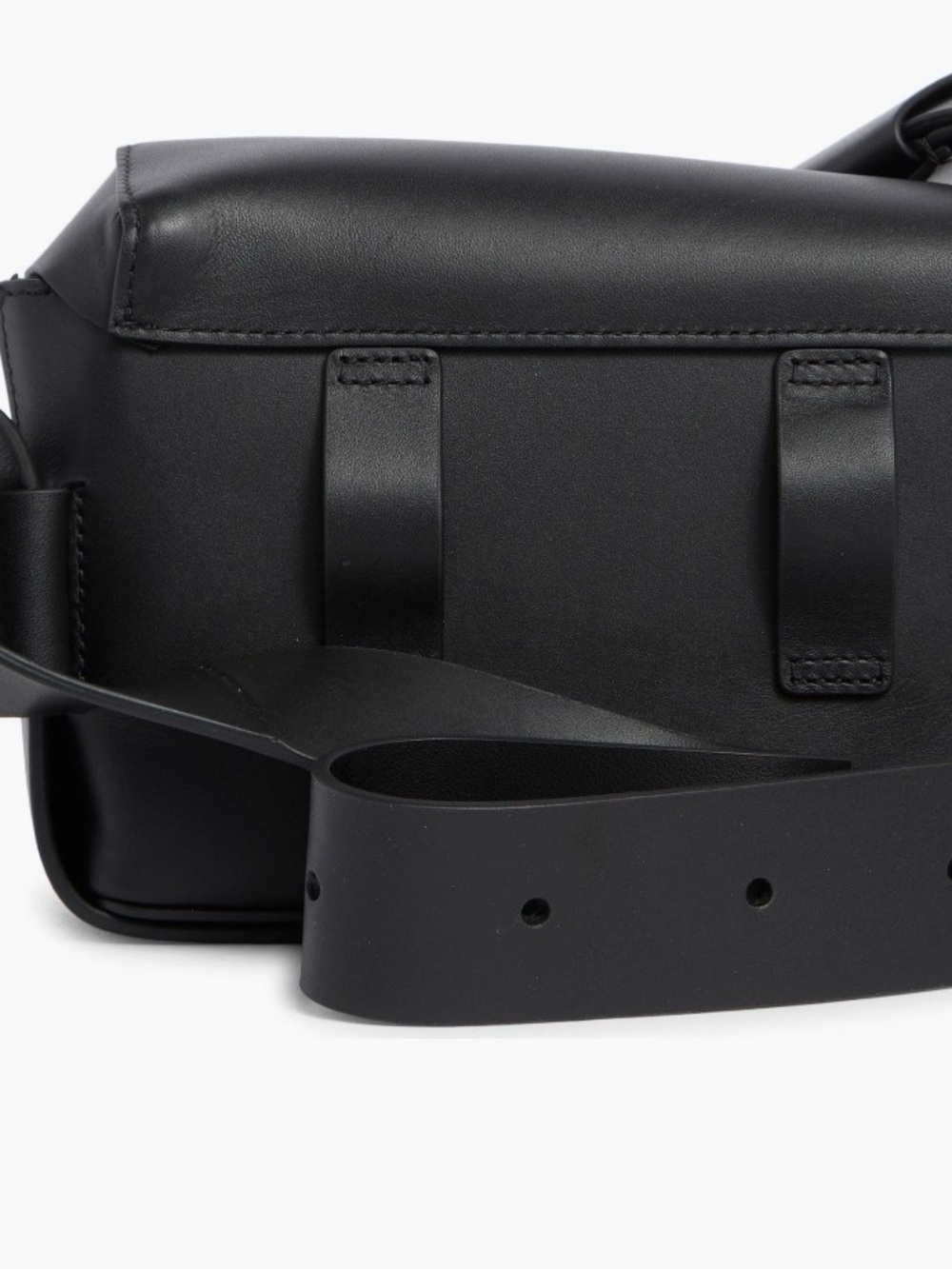 All Saints Black Leather Crossbody Bag with Silver Hardware - Picture 3 of 4